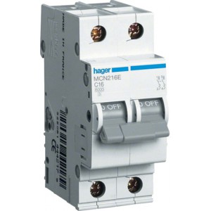 Автоматический выключатель MC206A 2 полюса 6А тип C 6КА HAGER